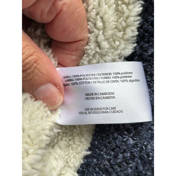 Orvis blue 1/4 zip sherpa lined sweater, classic, heritage, cabincore, layering - Picture 5 of 5